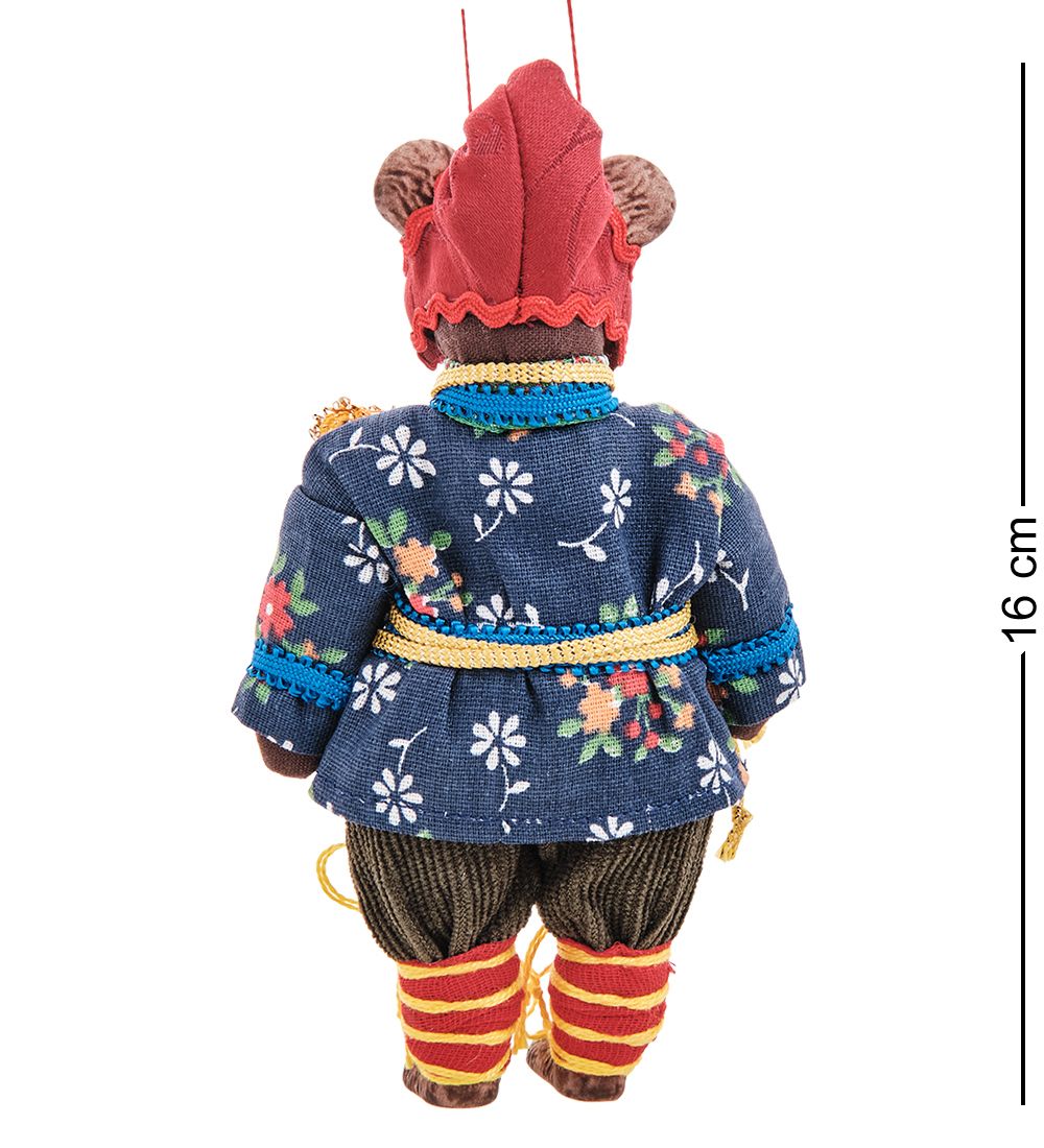 RK-876/1 Кукла подвесная «Медведь в колпаке с рыбой»