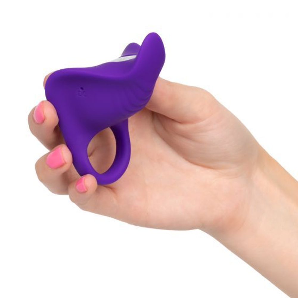 Фиолетовое перезаряжаемое эрекционное кольцо Silicone Remote Orgasm Ring (Цвет: фиолетовый)