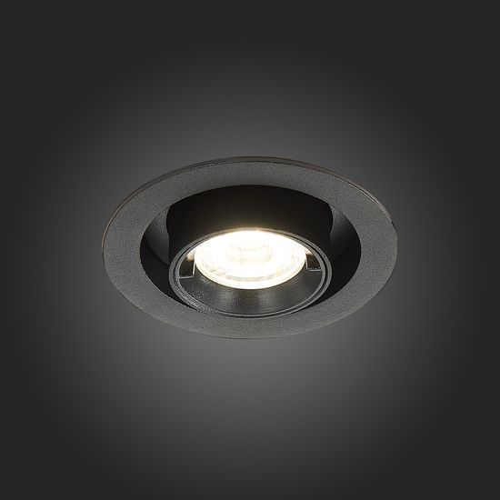 ST702.348.12 Св-к встр. Черный LED 1*12W 4000K 900Lm Ra80 24° IP20 D90xH92 180-240V Встраиваемые светильники