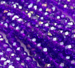 БП045ДС46 Хрустальные бусины "рондель", цвет: фиолетовый AB прозр., 4х6 мм, кол-во: 58-60 шт.