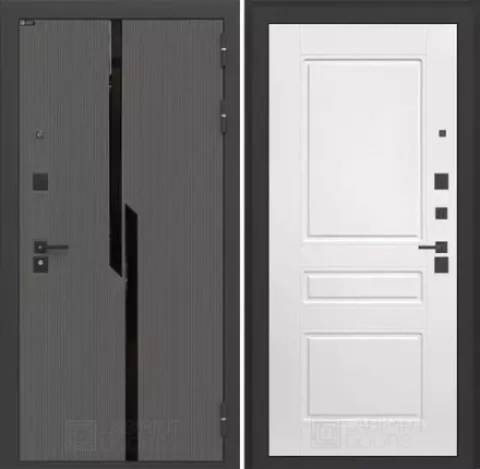 Входная металлическая дверь CARBON (Карбон) 03 Белый софт / Графит Лофт