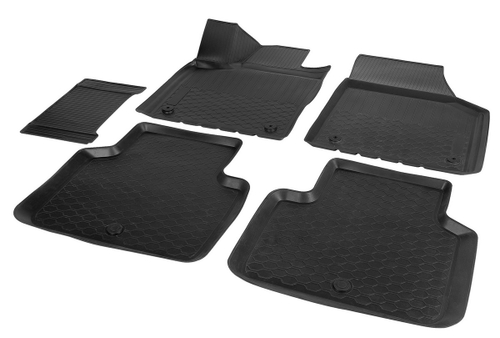 Коврики в салон автомобиля Rival для Volkswagen Teramont 2017-2020 2021-н.в., полиуретан, с крепежом, 5 частей, 15810001