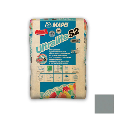 ULTRALITE S2, ТМ MAPEI, цвет серый, 15кг, Россия, Смесь сухая клеевая на цементном вяжущем класс С2ES2