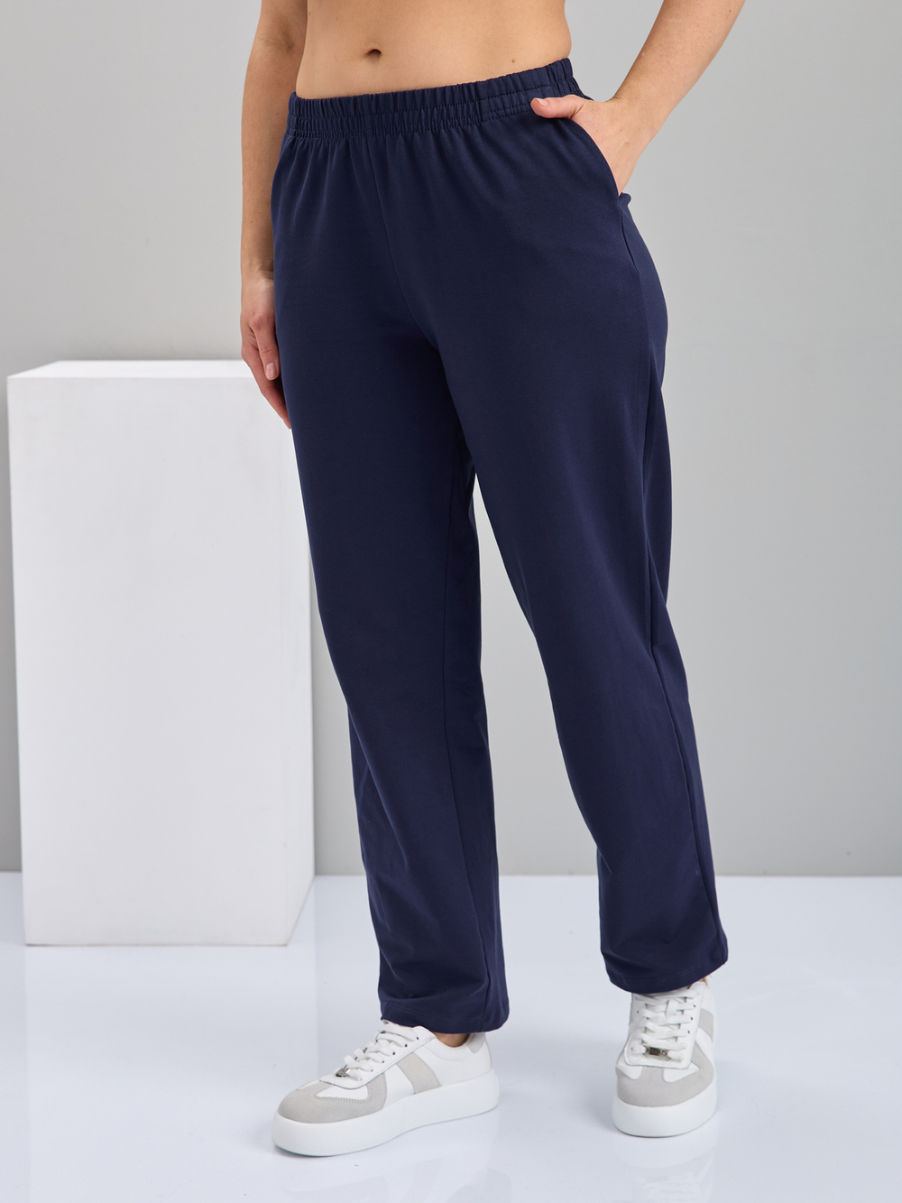 Костюм с брюками КБ-184/синий-треугольникиабстракция