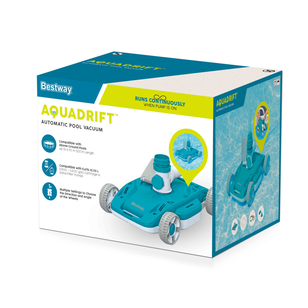 Автоматический пылесос для бассейна AquaDrift, для насосов от 5678 до 12113 л/ч (Bestway 58665 BW)