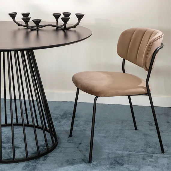 Стул Eirill, светло-коричневый велюр с черными ножками