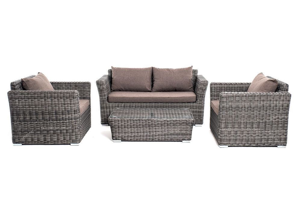 "Капучино Cингл" лаунж-зона из искусственного ротанга, цвет графит