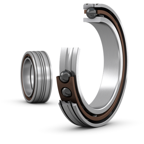 Matched set of two super-precision, high-speed E design, single row angular contact ball bearings 71917 ACE/HCP4ALDGA