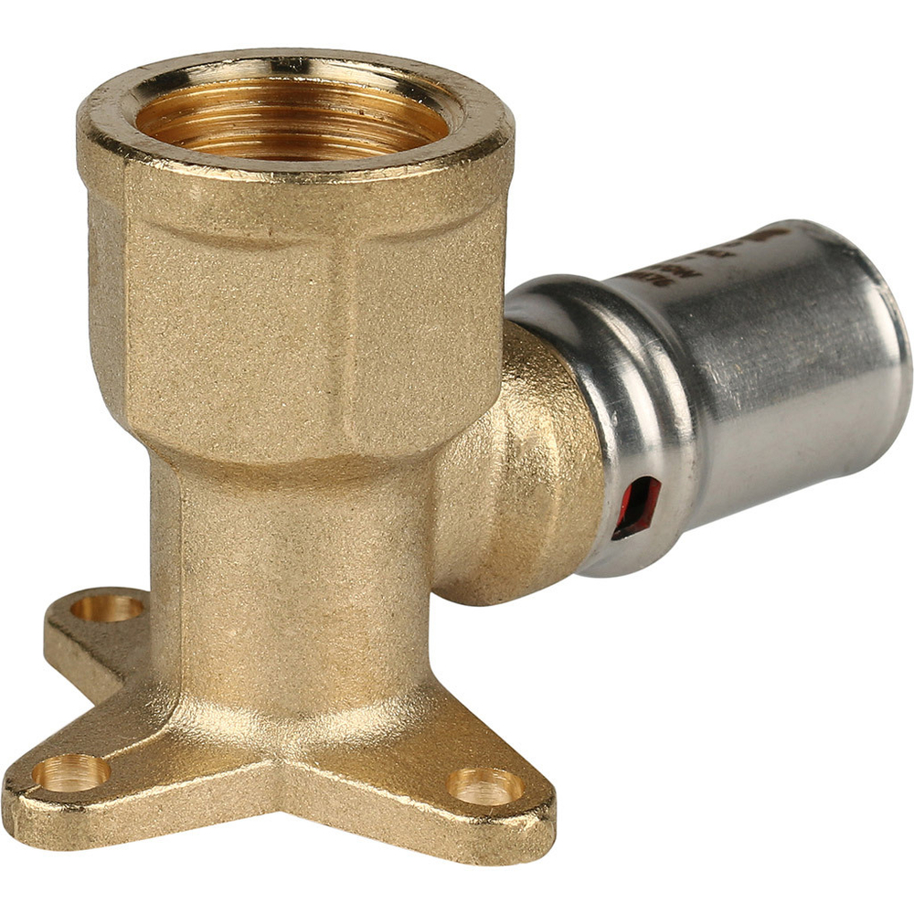 Угольник STOUT настенный с креплением короткий ВР 1/2" х16 пресс