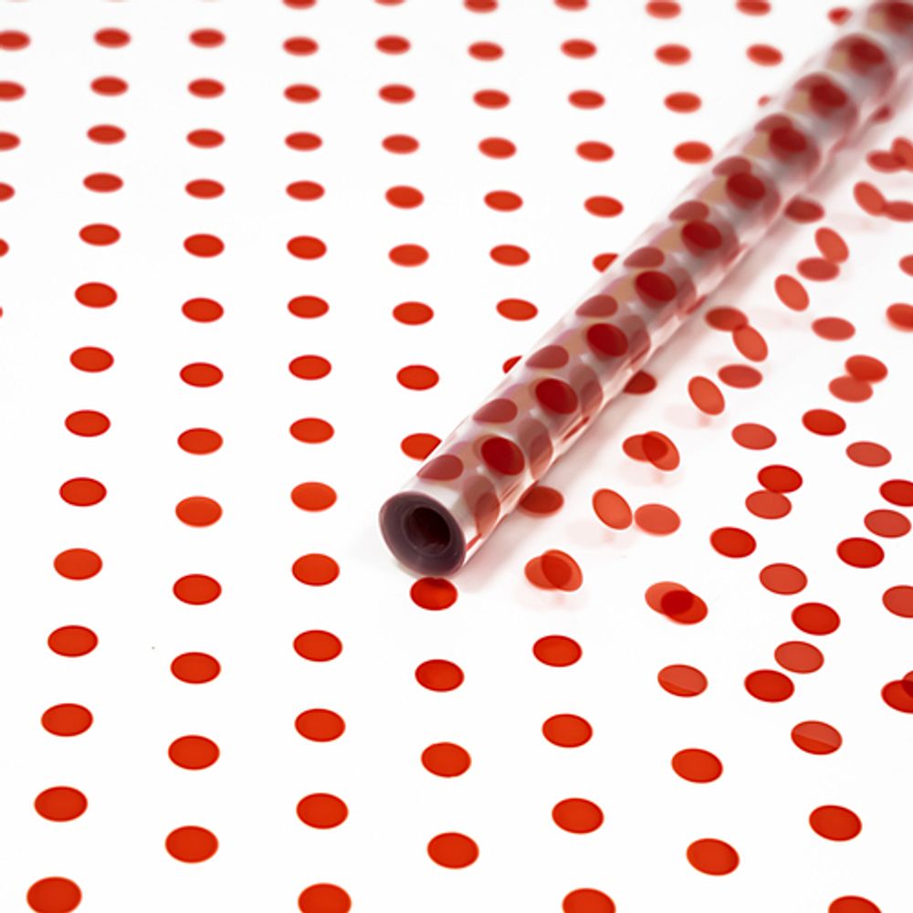 Пленка прозрачная "Горох" 70*200гр КРАСНЫЙ