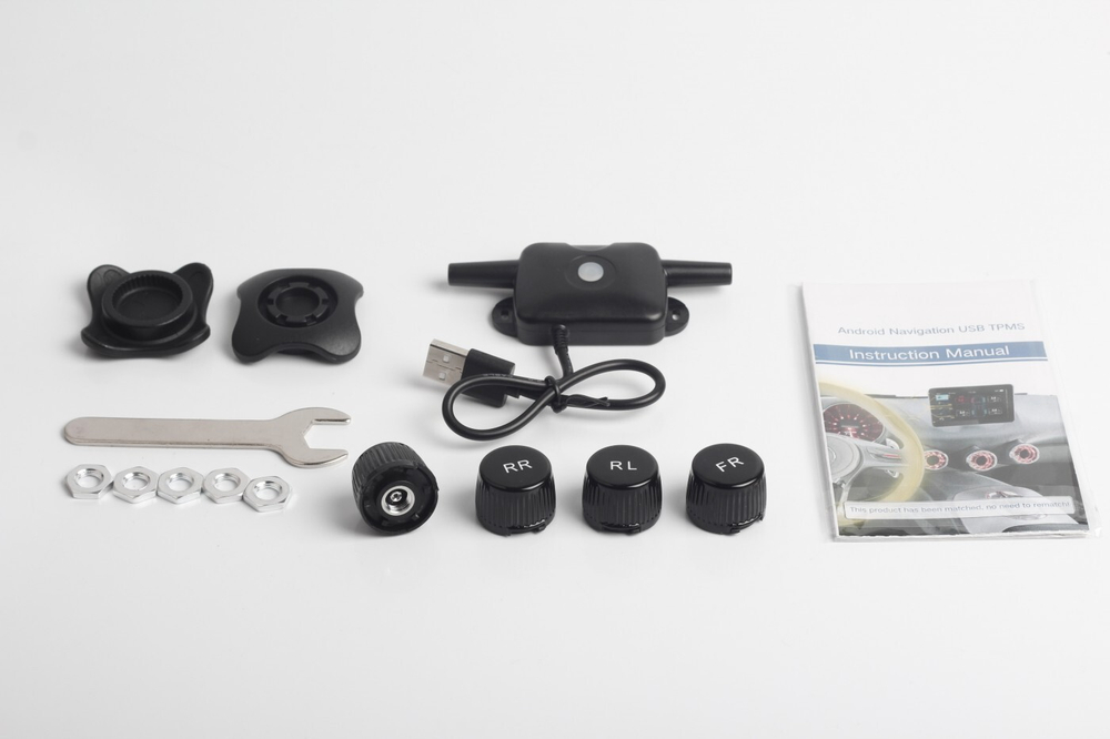 Система контроля давления шин Roximo RTP-001 с внешними датчиками (на ниппели). Вывод данных на Android-магнитолу