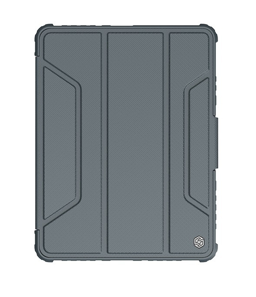 Чехол книжка серого цвета от Nillkin для iPad Air 11 2024-, 10.9 с 2020-, Air 4, Air 5, Pro 11 2020-, серия Bumper Pro, с защитной шторкой для камеры