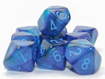 Chessex 10-D10 set Gemini Luminary Blue / Light Blue