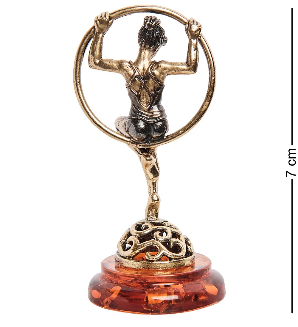 AM-3290 Фигурка «Гимнастка в кольце» (латунь, янтарь)
