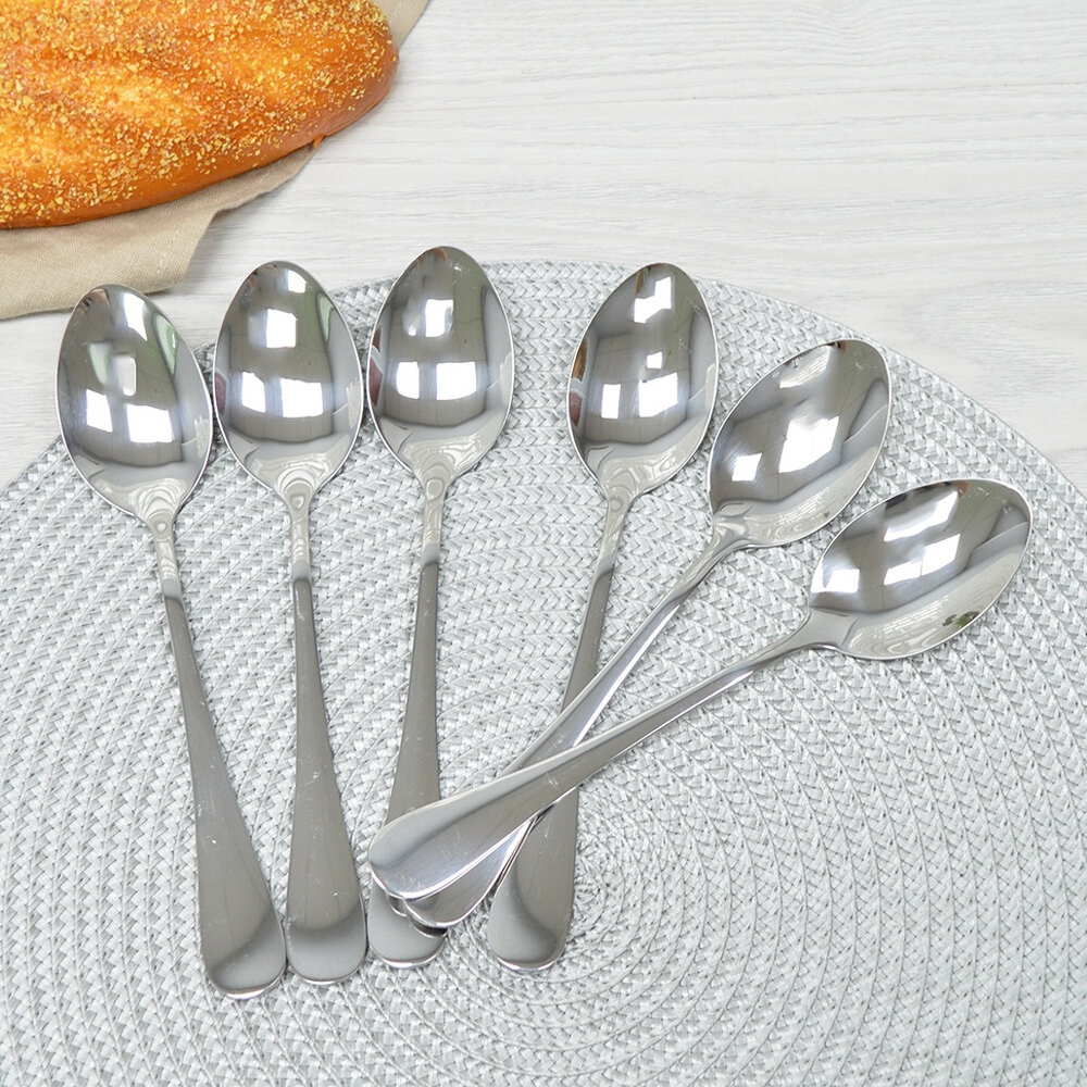 Набор столовых ложек "№3" 6 штук, нержавеющая сталь, NNOSO-54