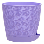 Кашпо для цветов пластиковое 1,5л d-14 см «Блюз» с поддоном Лаванда