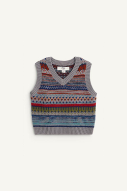 ZARA ВЯЗАНАЯ ЖИЛЕТКА БЕЗ РУКАВОВ, РАЗНОЦВЕТНЫЙ