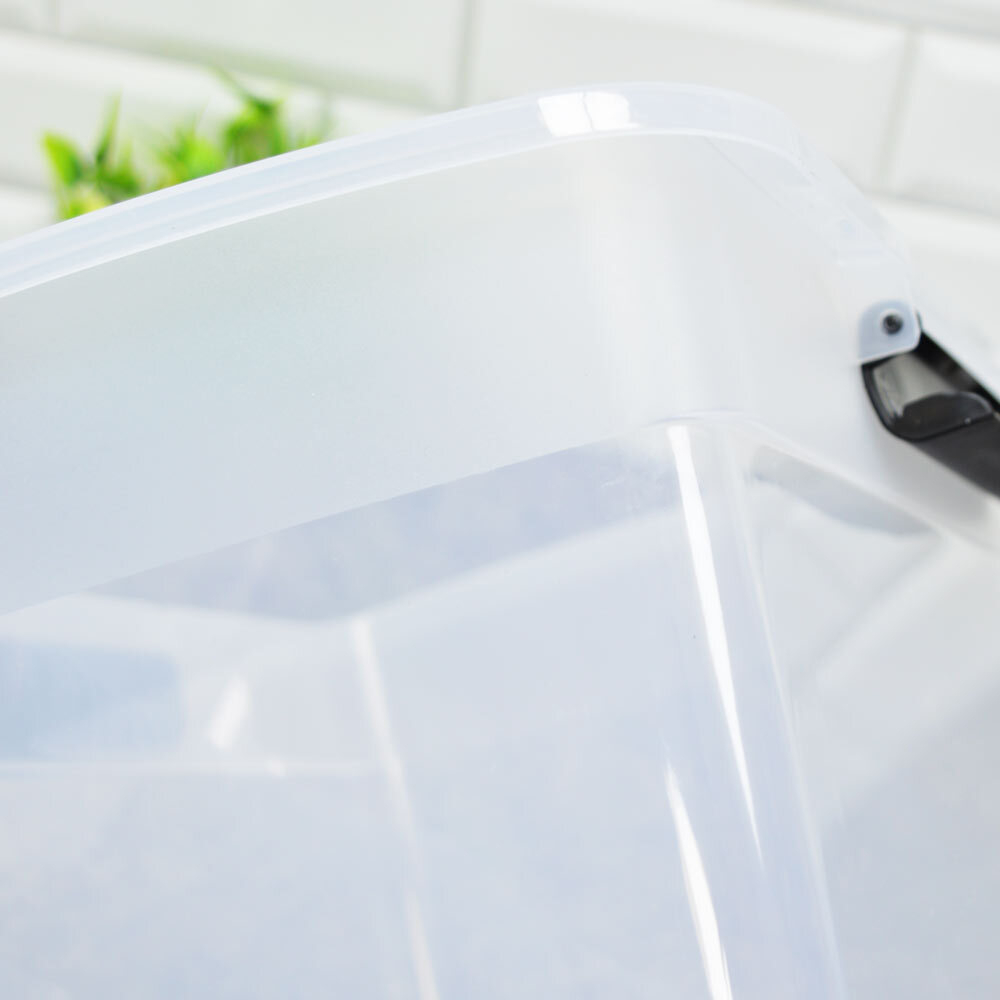 Ящик для хранения 14л с защелками и ручкой "Keeplex Vision" (прозрачный кристалл)