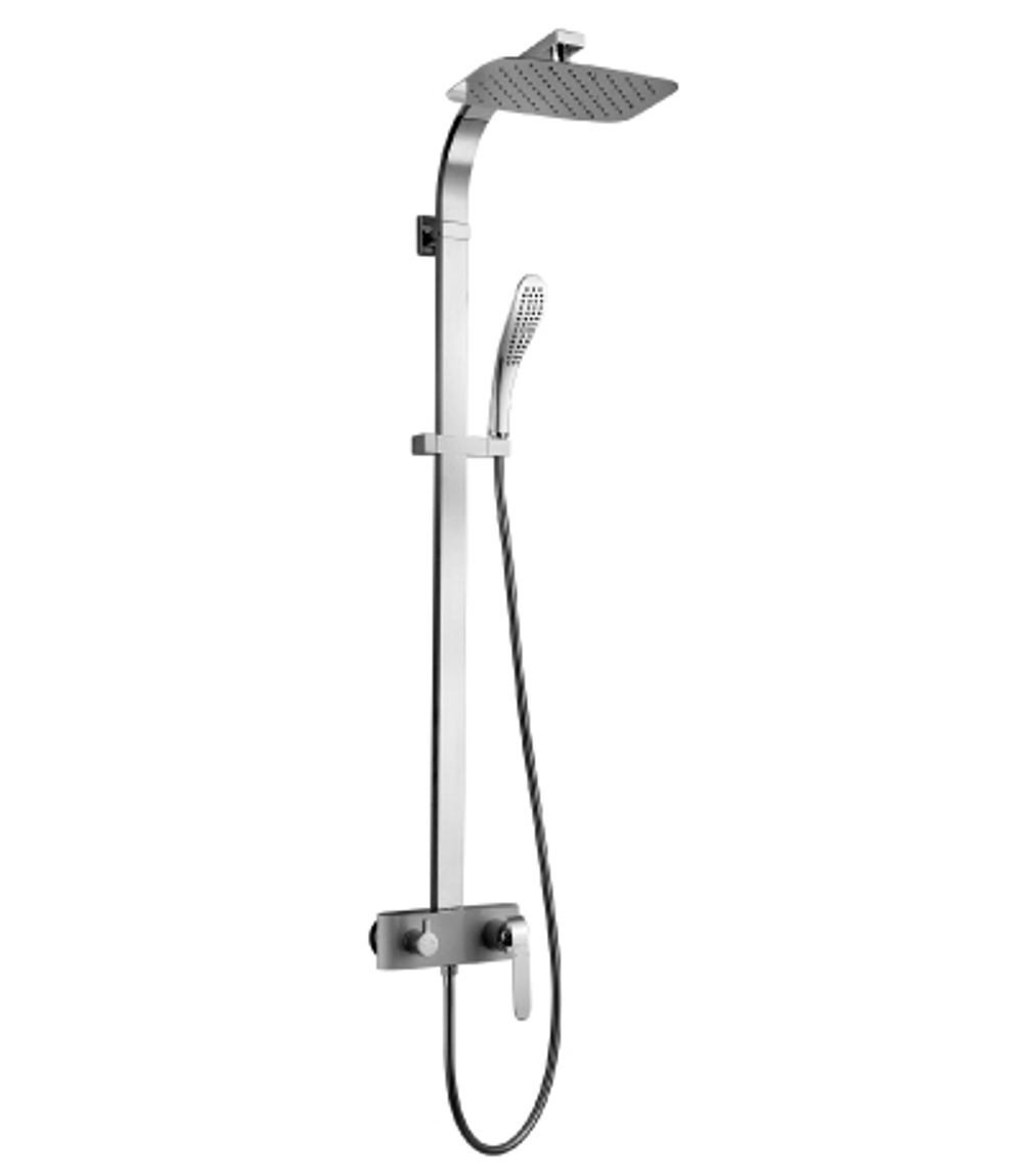 Смеситель для душа с фиксированной высотой штанги и верхней душевой лейкой "Тропический дождь" LEMARK MELANGE – LM4960CW
