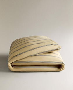 ZARA HOME ПОДОДЕЯЛЬНИК В ПОЛОСКУ (300 НИТЕЙ), ЖЕЛТЫЙ