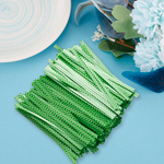 Скрутики-прутики 10 см с рисунком Горошек в пластмассовой оболочке зеленые