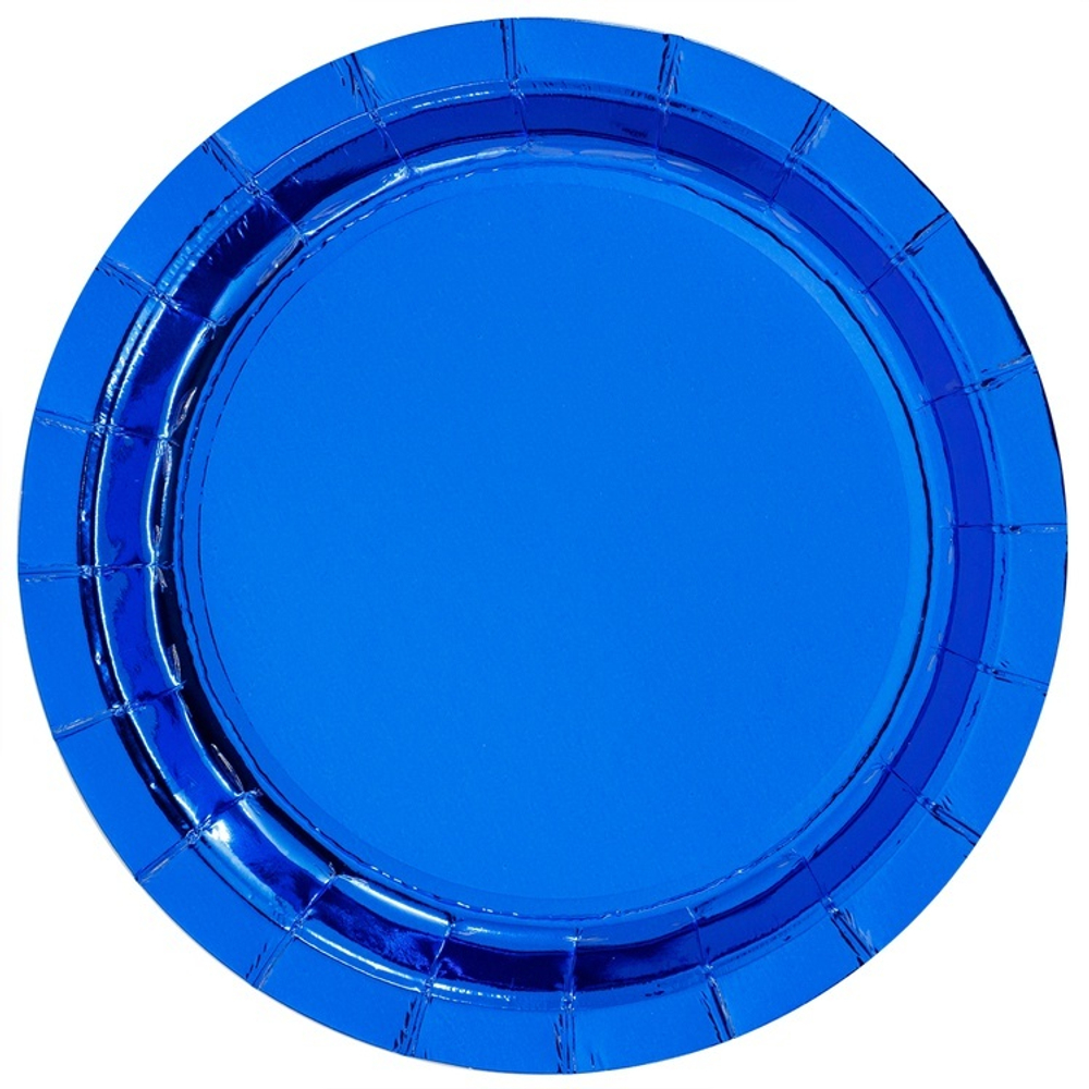 Тарелка фольг синяя 17см 6шт/G