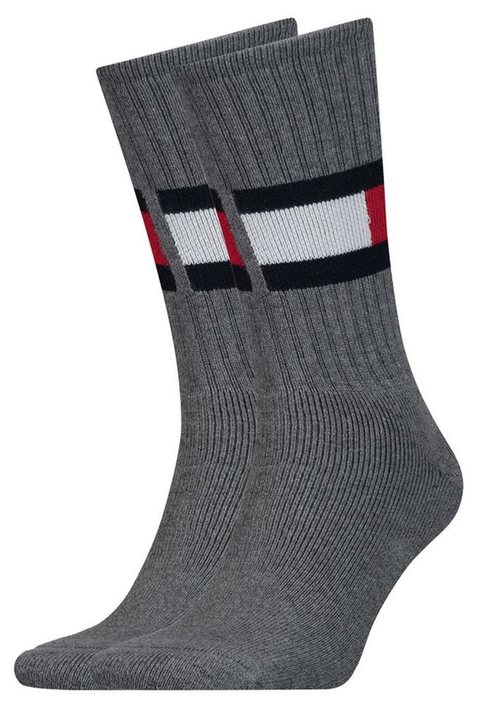 Теннисные носки Tommy Hilfiger Flag 1P - middle grey melange