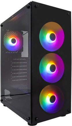Корпус для компьютера 1STPLAYER FIRE DANCING V3-B / ATX, TG / 4x120mm LED fans inc. / V3-B-4F1