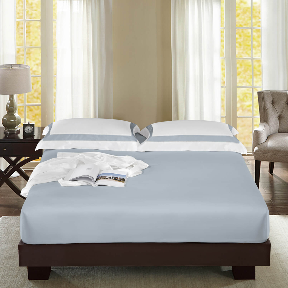 Простыня на резинке 160x200x40 Sharmes Solid синяя