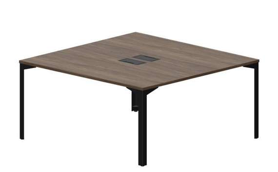 Составной стол на 2 рабочих места 158х156,6х75см (2 металлических  аутлета)