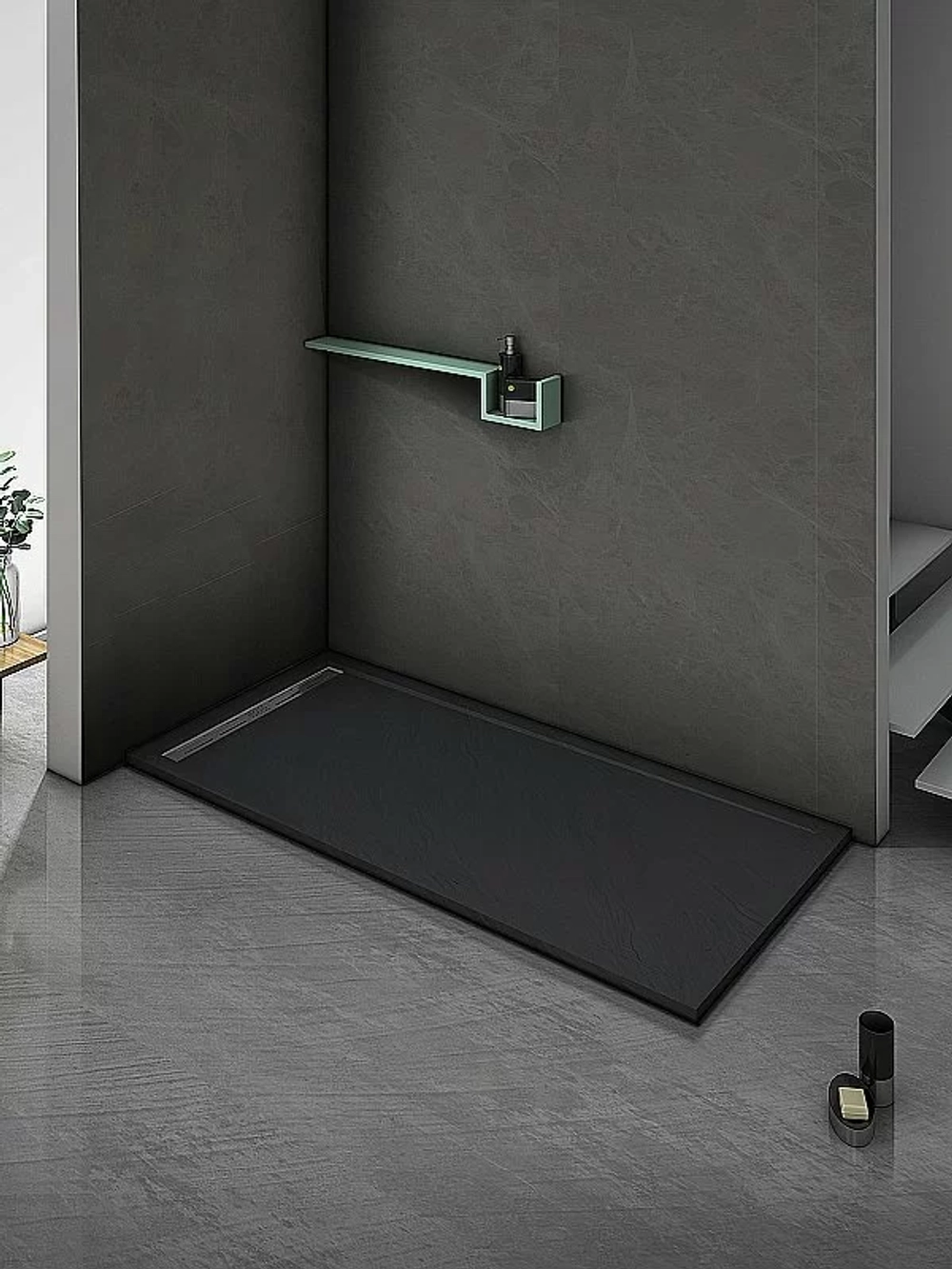Душевой поддон WeltWasser WW TRS STONE BL 10000005450 100x90 черный
