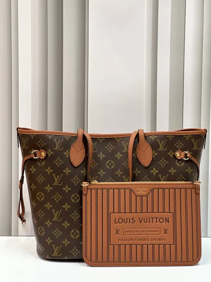 Сумка Louis Vuitton Neverfull Inside Out MM двухсторонняя, коричневая