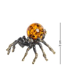 AM- 503 Фигурка «Паук» (латунь, янтарь)