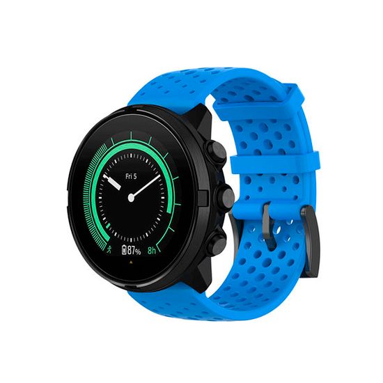 Силиконовый дышащий ремешок Suunto 24 mm для 9 / 9 Baro / 7 / D5 / Spartan Sport быстросъемный (Athletic 1) короткий (Голубой)