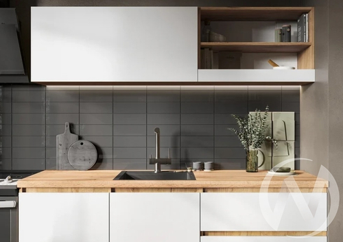 Кухня Хелен ЛДСП 1.7 (дуб крафт золото/белый шагрень)