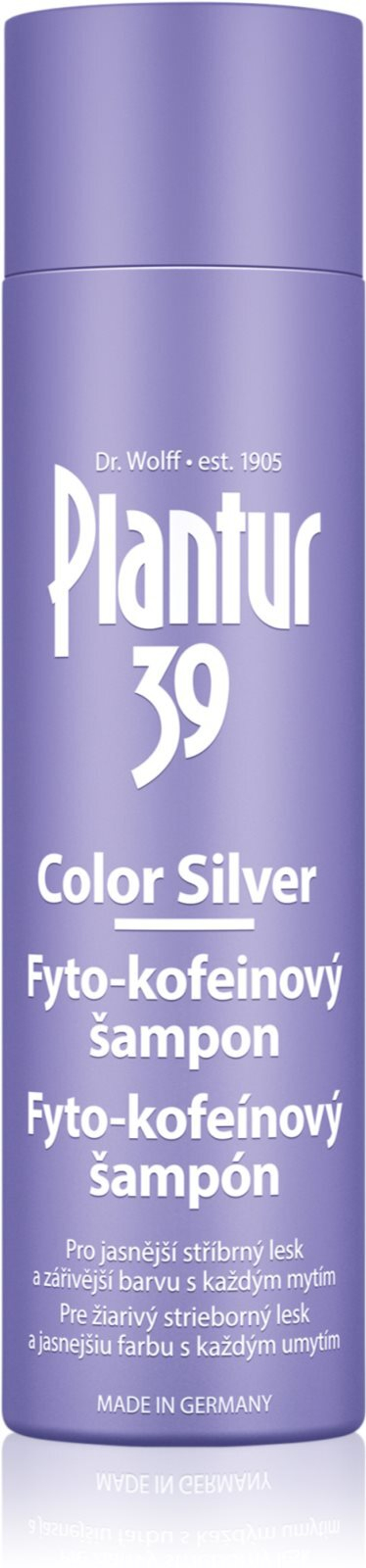 Plantur 39 Color Silver - шампунь с кофеином, нейтрализующий желтоватые тона /   250  ml  / GTIN 4008666704818