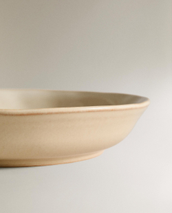 Zara Home тарелка глубокая из каменной керамики, цвет кремовый, 23 см