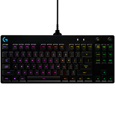 LOGITECH G PRO TKL Corded Mechanical Gaming Keyboard - BLACK - RUS - USB - CLICKY