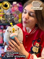 Мягкая игрушка Пушин Кот Кэт плюшевый котик с тортиком