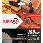 Пильный диск KRUGO 190x2,2/1,4x48Tx30mm, WA190048