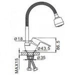 Смеситель для кухни 40к F4302-B FRAP (гибкий излив, с 2х реж. аэратором, п/гайку, хром, силумин)