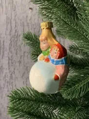 Елочное украшение Дети со снегом, стекло, Витус (46314)