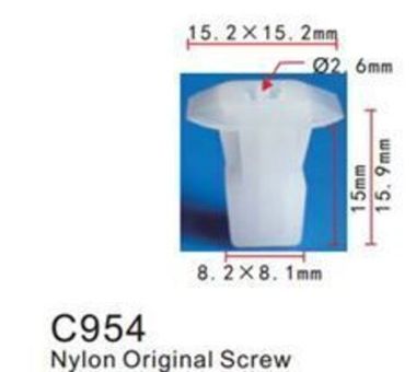 Клипса для крепления внутренней обшивки европейских а/м пластиковая (100шт/уп.) Forsage клипса C0954(European car)