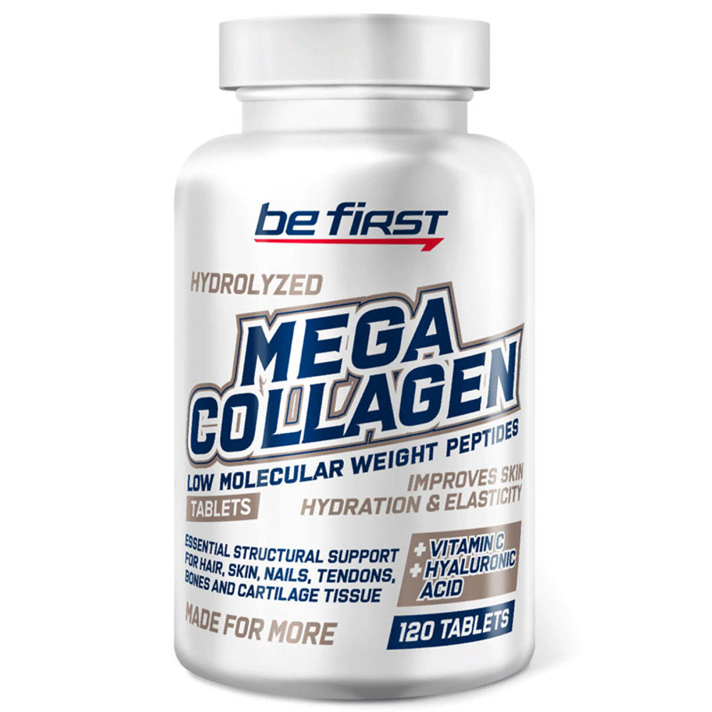 Be First Mega Collagen Peptides + hyaluronic acid + vitamin C (120 таб.) [M]