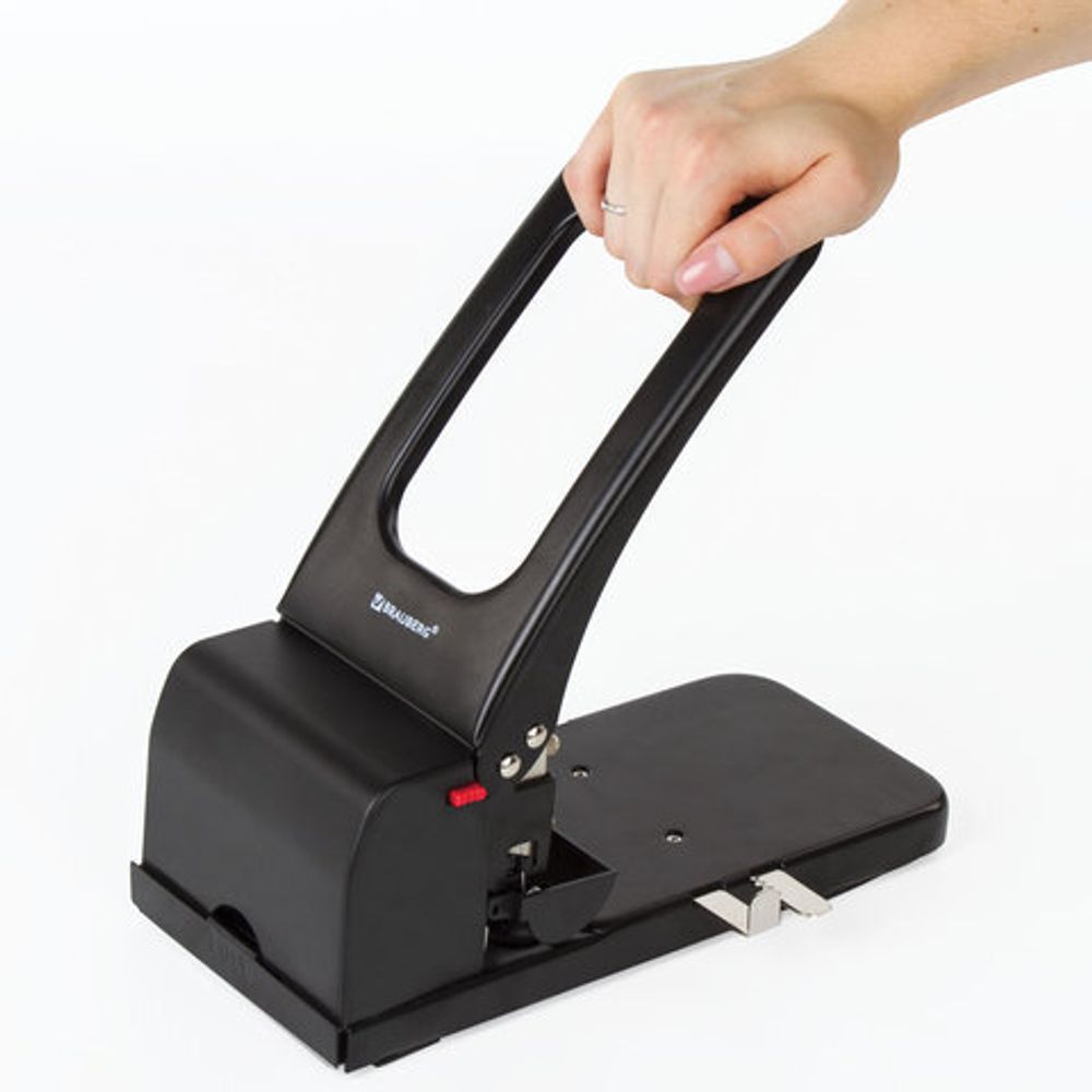 Дырокол металлический МОЩНЫЙ BRAUBERG "Heavy duty", до 100 листов, черный, 226869