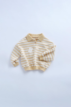 ZARA TIMELESZ - ТОЛСТОВКА В ПОЛОСКУ, СВЕТЛЫЙ ЖЕЛТО-КОРИЧНЕВЫЙ