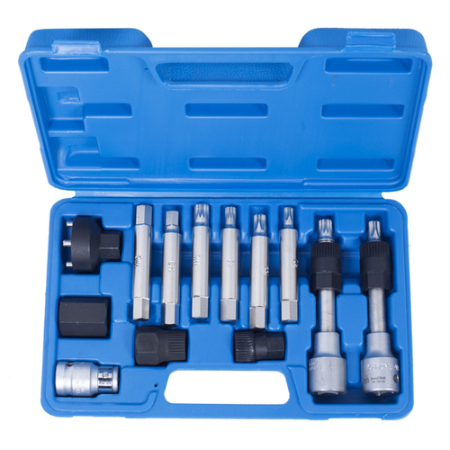 МАСТАК (106-10013C) Набор специальных головок и насадок для шкива генератора, кейс, 13 предметов