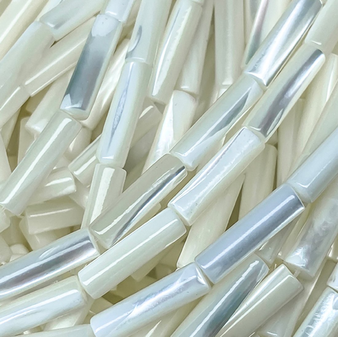 Перламутр морских ракушек, молочно-белый, трубочки 4*13мм