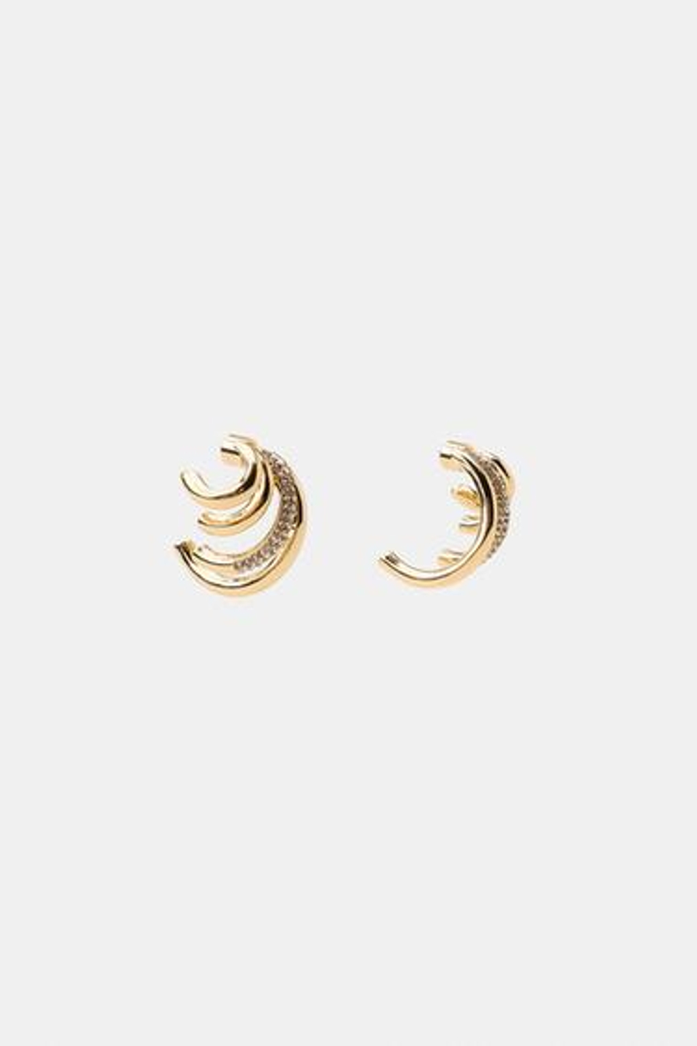 ZARA СЕРЬГИ-КАФФЫ СО СТРАЗАМИ, ЗОЛОТИСТЫЙ