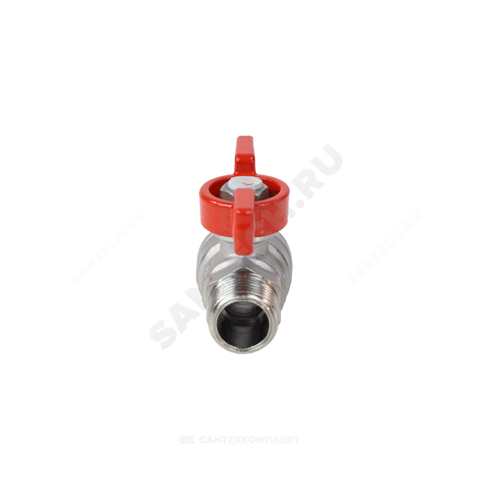 Кран шаровой латунь хром R253D Ду 20 Ру42 НР бабочка красная Giacomini R253X004